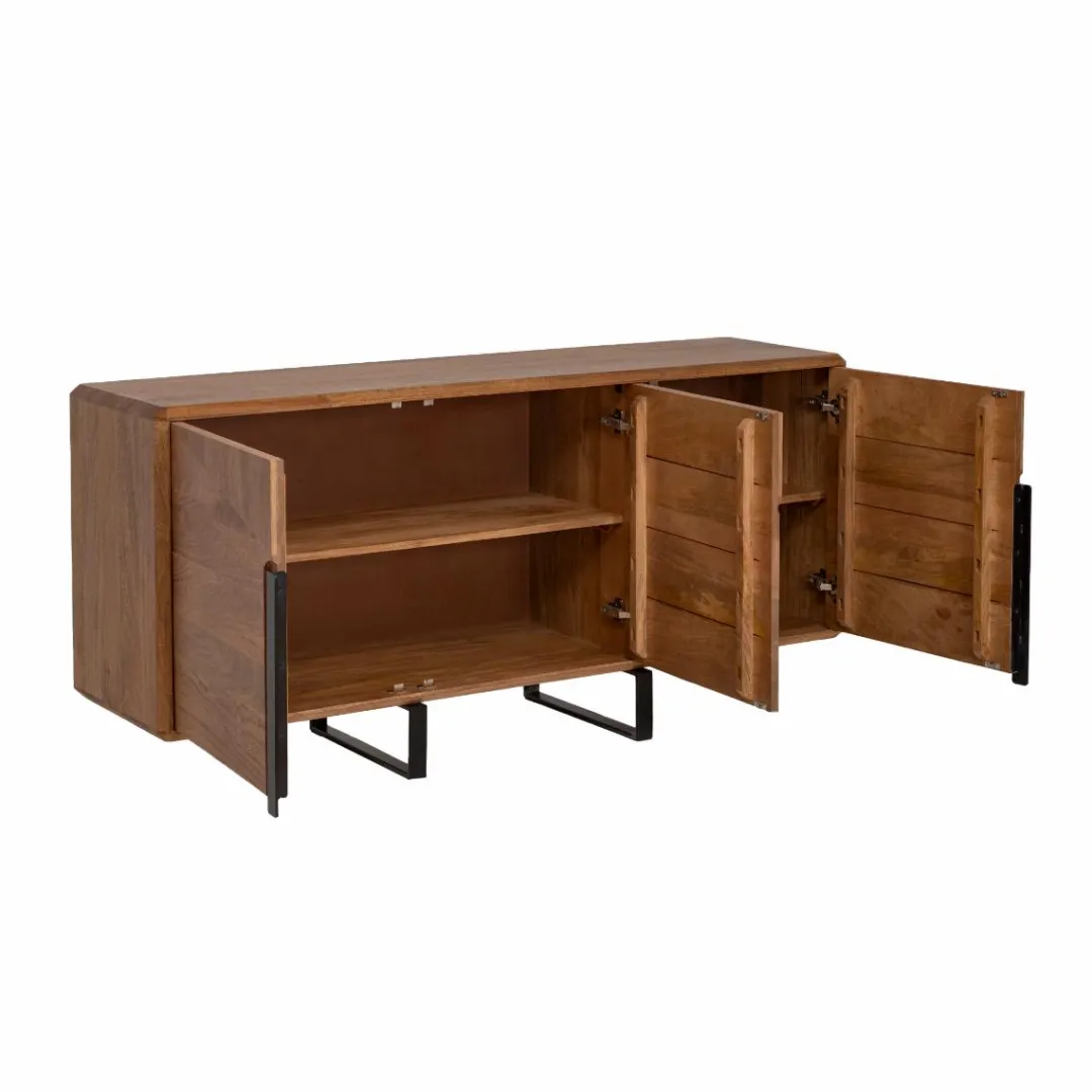 Buffet<Made in Meubles Buffet en bois de manguier et métal Eglantine