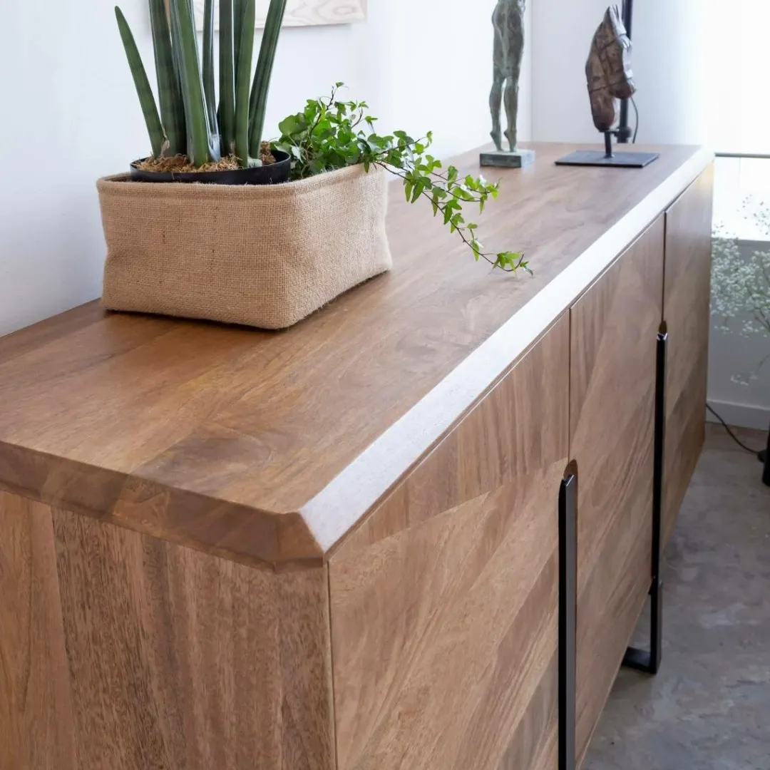 Buffet<Made in Meubles Buffet en bois de manguier et métal Eglantine