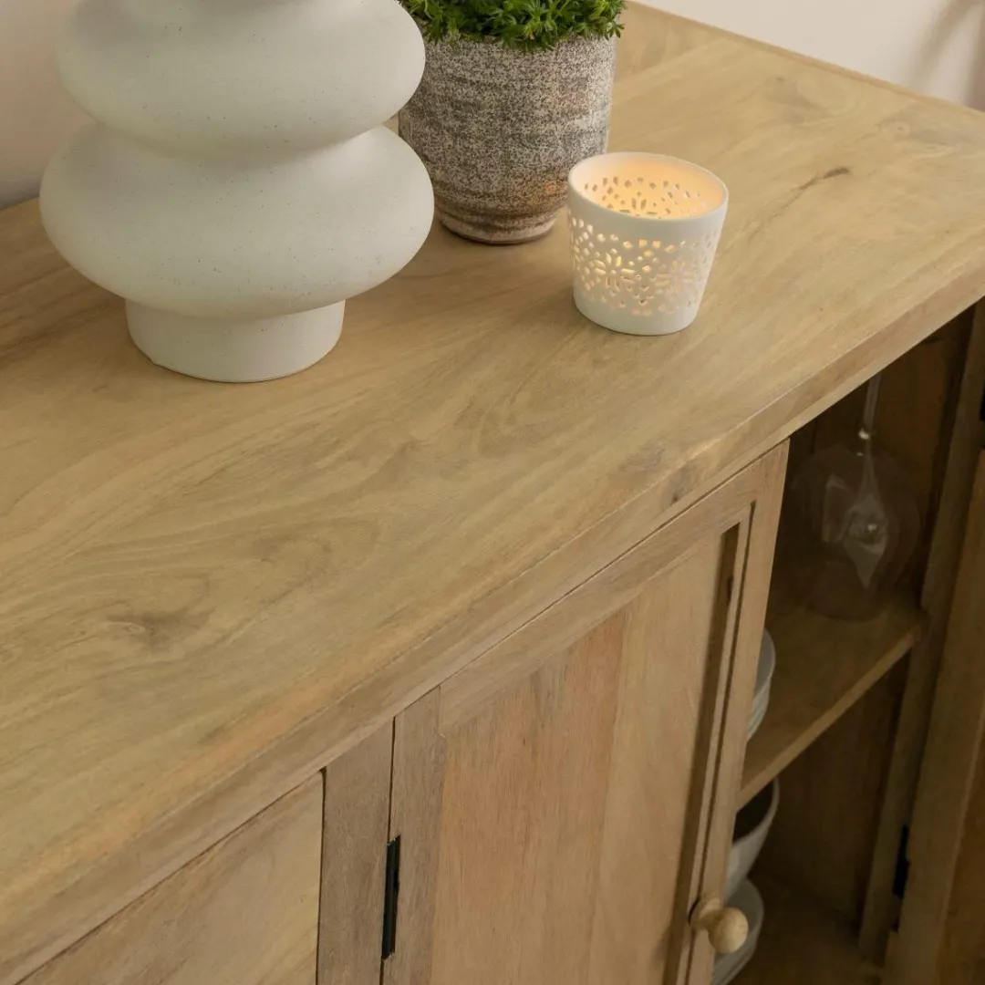 Buffet|Meuble Sous Vasque<Made in Meubles Buffet en bois de manguier blanchi Ronan