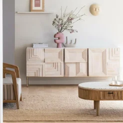 Buffet<Made in Meubles Buffet en bois de manguier blanchi Tristan