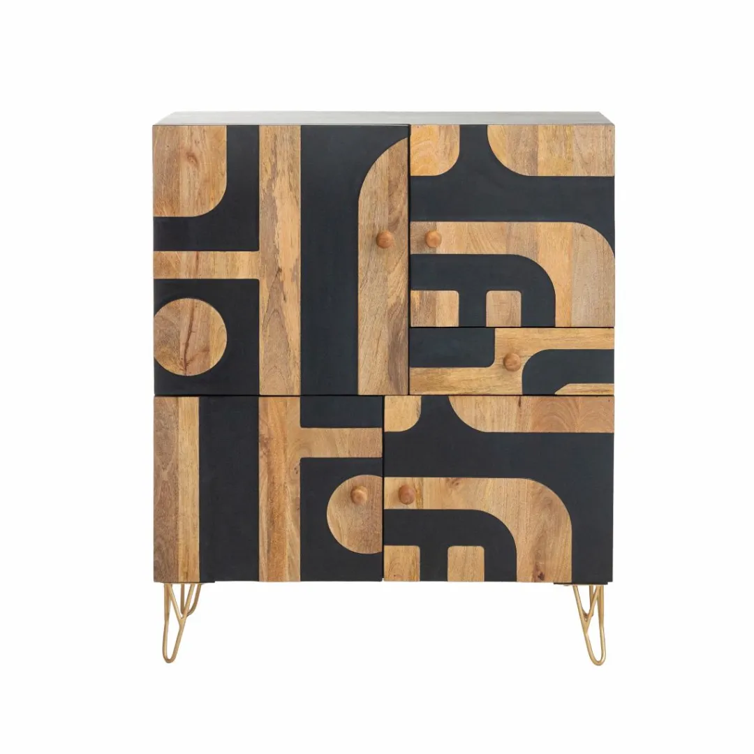 Buffet<Made in Meubles Buffet en bois de manguier et métal Colombine