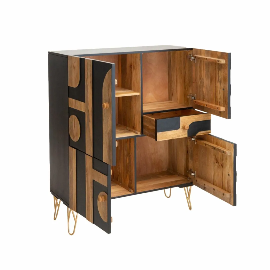 Buffet<Made in Meubles Buffet en bois de manguier et métal Colombine