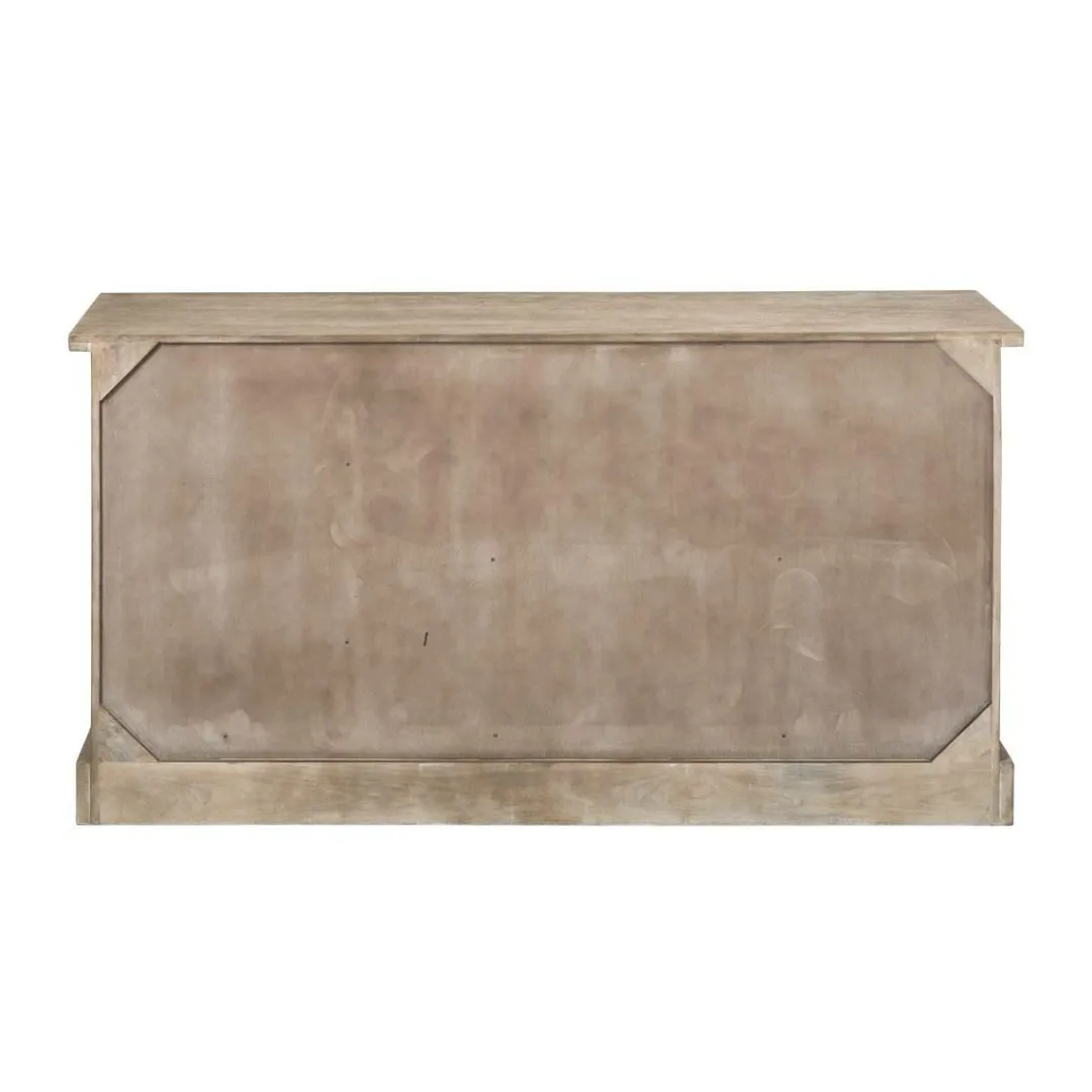 Buffet<Made in Meubles Buffet en bois de manguier brossé et métal gris foncé 4 tiroirs Helsinki