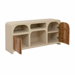 Buffet<Made in Meubles Buffet en bois effet béton et bois d'acacia Dalva