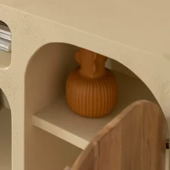 Buffet<Made in Meubles Buffet en bois effet béton et bois d'acacia Dalva