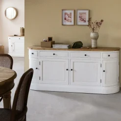 Buffet<Made in Meubles Buffet en bois recyclé blanchi 180 cm Garance