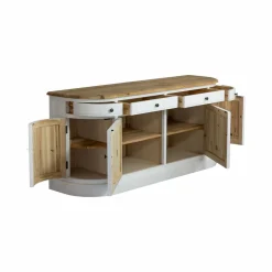 Buffet<Made in Meubles Buffet en bois recyclé blanchi 180 cm Garance