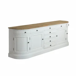 Buffet<Made in Meubles Buffet en bois recyclé blanchi 225 cm Garance