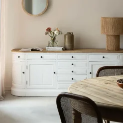 Buffet<Made in Meubles Buffet en bois recyclé blanchi 225 cm Garance