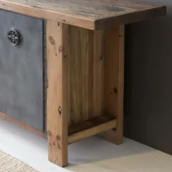 Buffet<Made in Meubles Buffet en bois recyclé et métal Hector