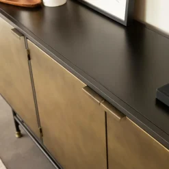 Buffet<Made in Meubles Buffet en laiton et métal Janelle