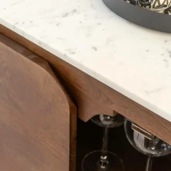 Buffet<Made in Meubles Buffet en marbre et bois de manguier Sienne