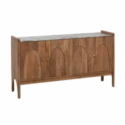 Buffet<Made in Meubles Buffet en marbre et bois d'acacia Calix
