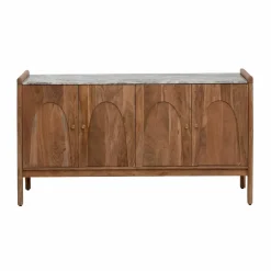 Buffet<Made in Meubles Buffet en marbre et bois d'acacia Calix