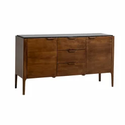 Buffet<Made in Meubles Buffet en marbre noir et bois de manguier Roch