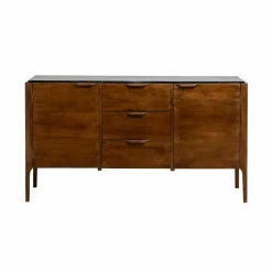 Buffet<Made in Meubles Buffet en marbre noir et bois de manguier Roch