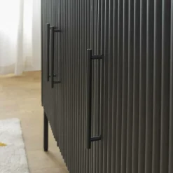 Buffet<Made in Meubles Buffet en métal et marbre blanc Mona