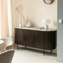 Buffet<Made in Meubles Buffet en métal et marbre Alfred