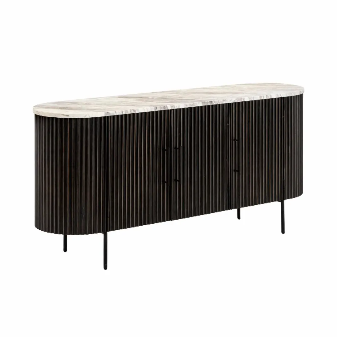 Buffet<Made in Meubles Buffet en métal et marbre Alfred