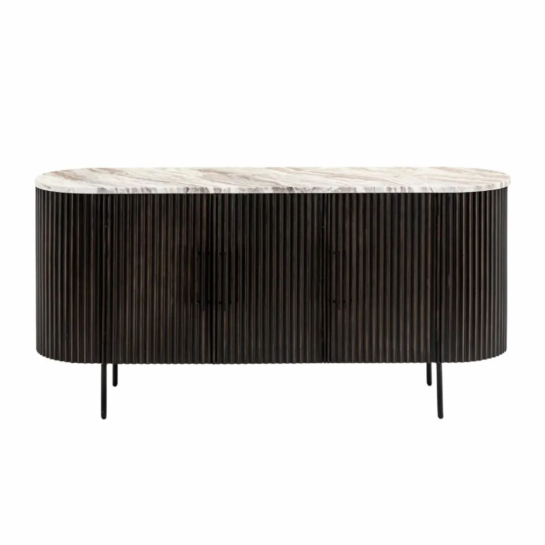 Buffet<Made in Meubles Buffet en métal et marbre Alfred