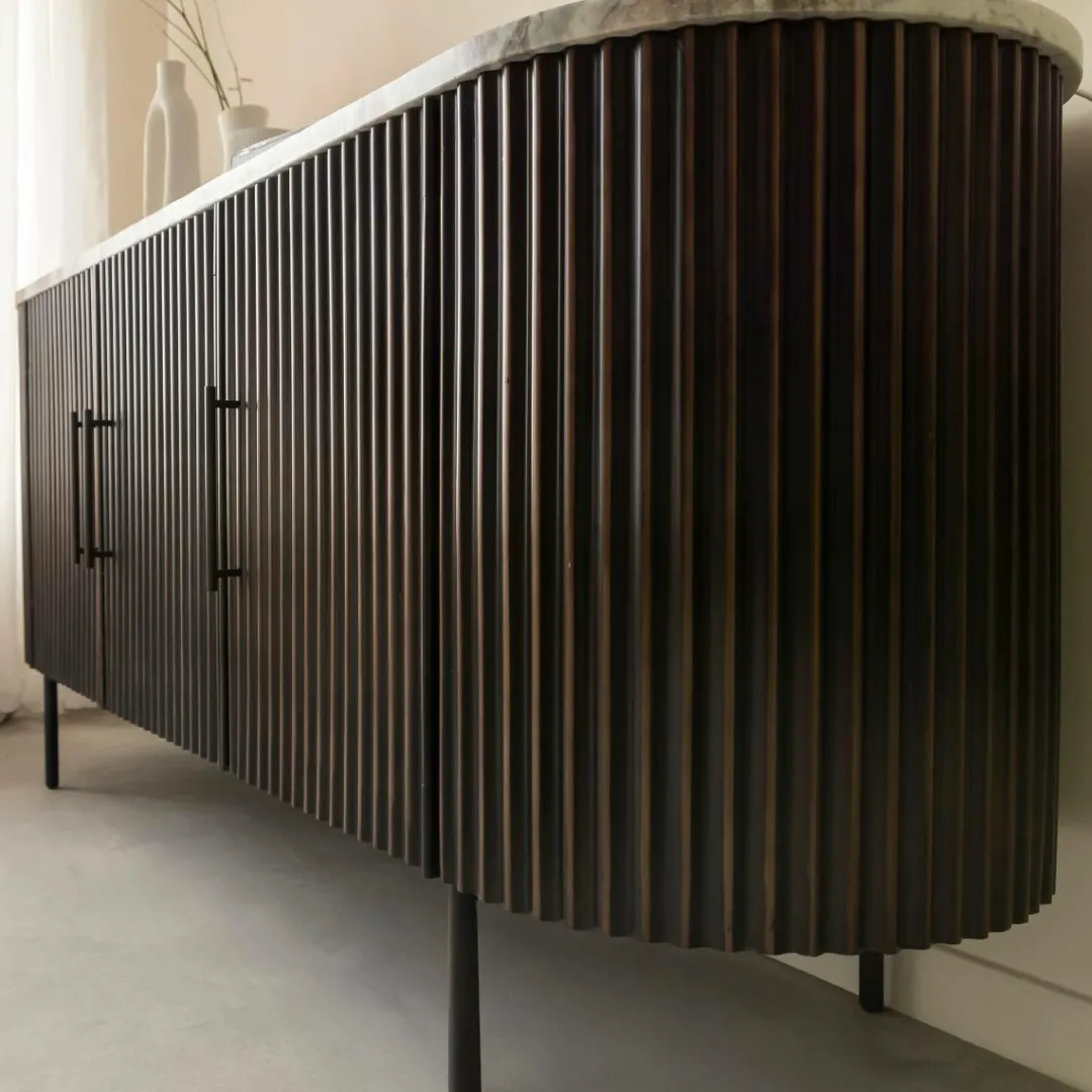 Buffet<Made in Meubles Buffet en métal et marbre Alfred