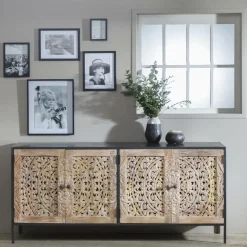 Buffet<Made in Meubles Buffet enfilade en bois de manguier blanchi Lila