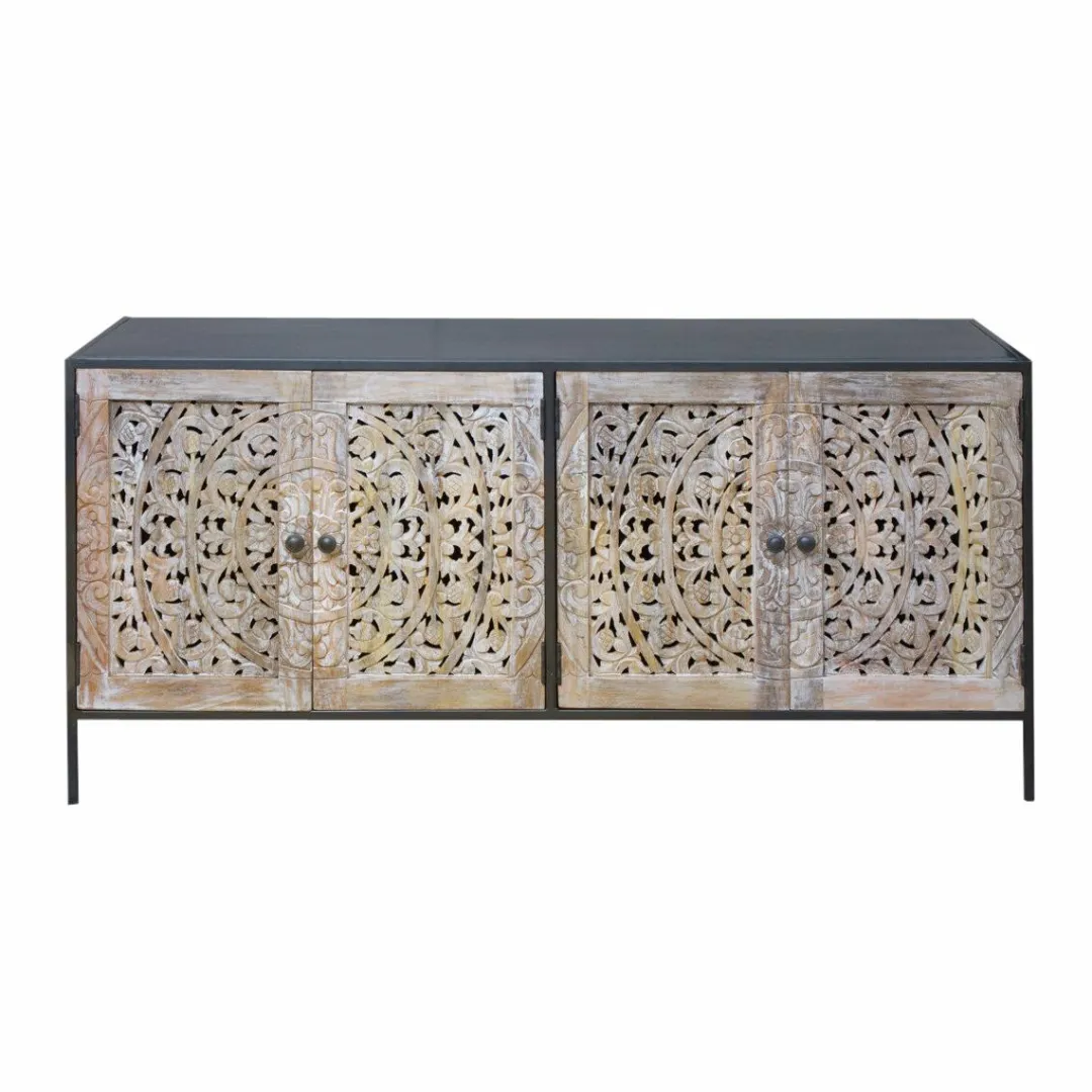 Buffet<Made in Meubles Buffet enfilade en bois de manguier blanchi Lila