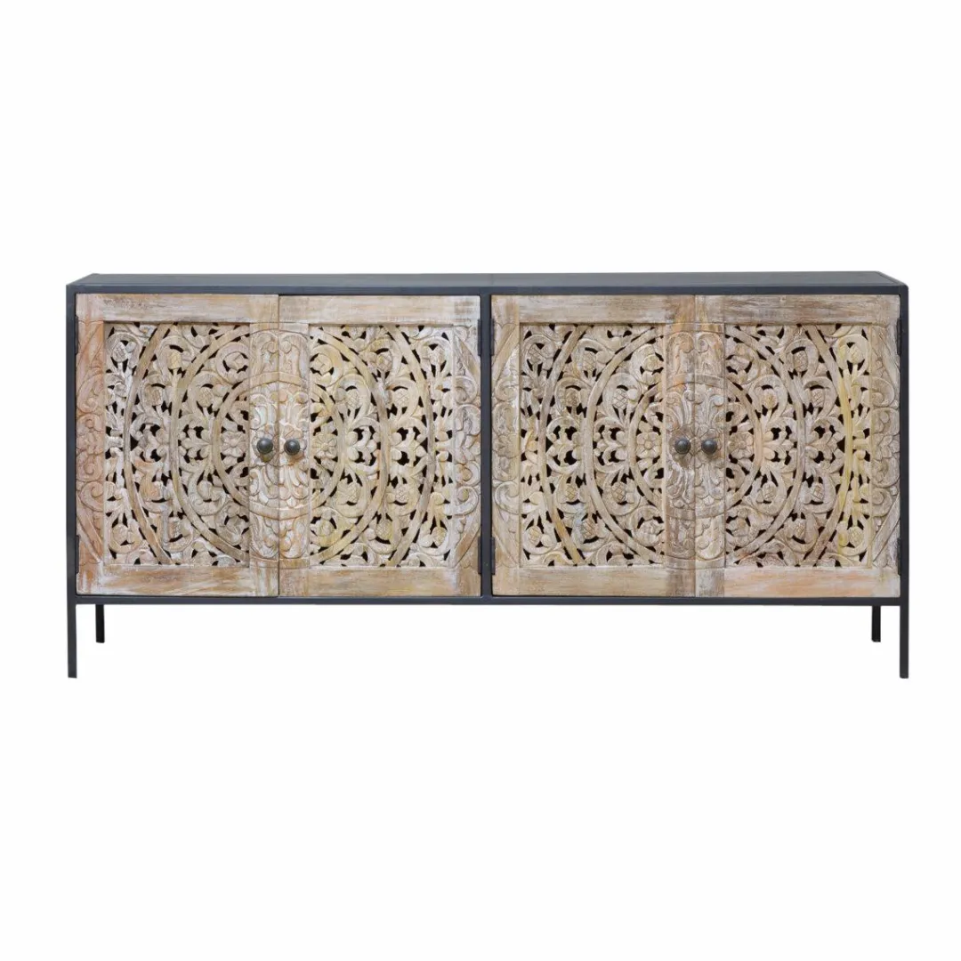 Buffet<Made in Meubles Buffet enfilade en bois de manguier blanchi Lila