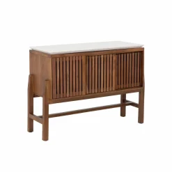 Buffet|Meuble Sous Vasque<Made in Meubles Buffet haut en bois d'acacia et terrazzo Kaelis