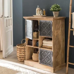 Buffet<Made in Meubles Buffet haut en bois de manguier Sahara