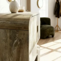 Buffet<Made in Meubles Buffet haut en bois de manguier clair Yoni