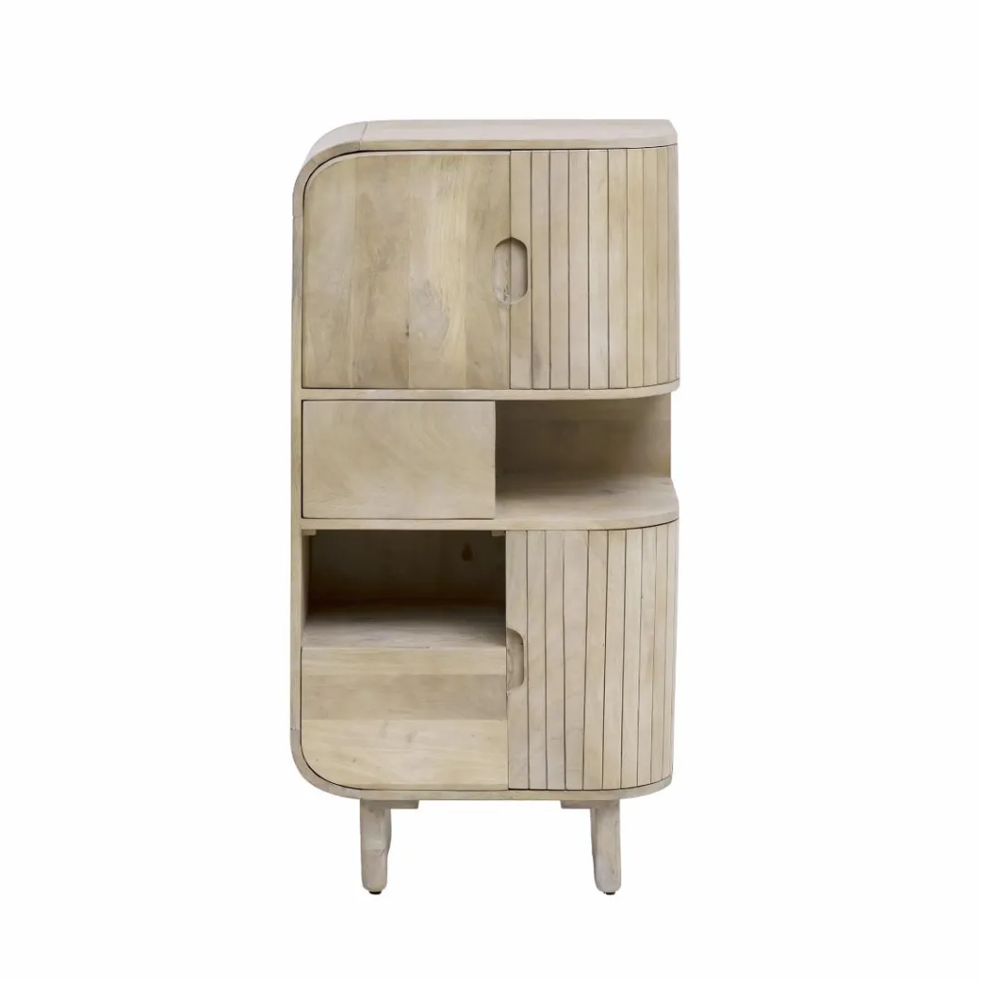 Buffet<Made in Meubles Buffet haut en bois de manguier clair Yoni