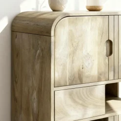 Buffet<Made in Meubles Buffet haut en bois de manguier clair Yoni