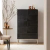 Buffet<Made in Meubles Buffet haut en bois de manguier noir Tristan
