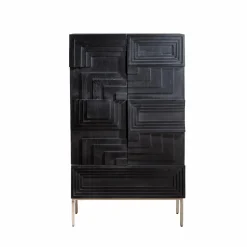 Buffet<Made in Meubles Buffet haut en bois de manguier noir Tristan