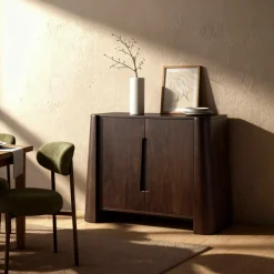 Buffet<Made in Meubles Buffet haut en bois de manguier foncé Liriel