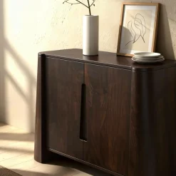 Buffet<Made in Meubles Buffet haut en bois de manguier foncé Liriel