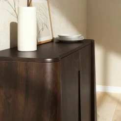 Buffet<Made in Meubles Buffet haut en bois de manguier foncé Liriel