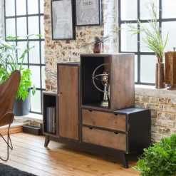 Buffet<Made in Meubles Buffet modulable en bois massif Hollywood