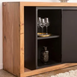 Buffet<Made in Meubles Buffet rétractable en bois d'acacia Emilio