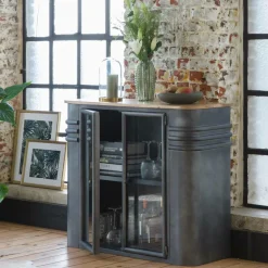 Buffet|Vaisselier<Made in Meubles Buffet vitrine en métal Locker