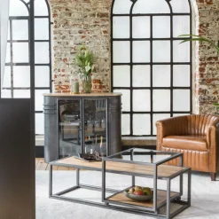 Buffet|Vaisselier<Made in Meubles Buffet vitrine en métal Locker