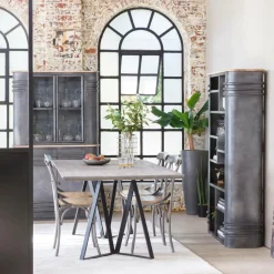 Buffet|Vaisselier<Made in Meubles Buffet vitrine en métal Locker