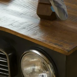 Bureau<Made in Meubles Bureau voiture en métal gris foncé Tata