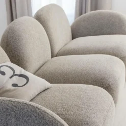 Canapé<Made in Meubles Canapé 3 modules en tissu bouclette gris Calya