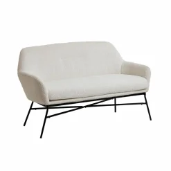 Canapé<Made in Meubles Canapé blanc confort en tissu bouclette 2 places Amandine