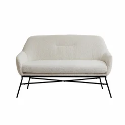 Canapé<Made in Meubles Canapé blanc confort en tissu bouclette 2 places Amandine