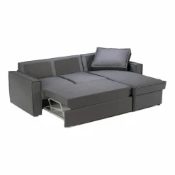 Canapé<Made in Meubles Canapé d'angle droit convertible 4 places en tissu gris Paris