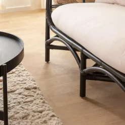 Canapé<Made in Meubles Canapé en rotin noir 2 places Anissa