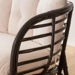 Canapé<Made in Meubles Canapé en rotin noir 2 places Anissa